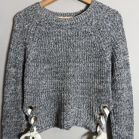 Vintage Guess Y2K Lace Up Crewneck Sweater Pullover Women's Small Gray Retro 00s - Picture 5 of 14